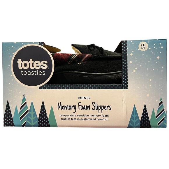 TOTES Toasties MENS Memory Foam Slippers, Size L (9-10) - Picture 1 of 4
